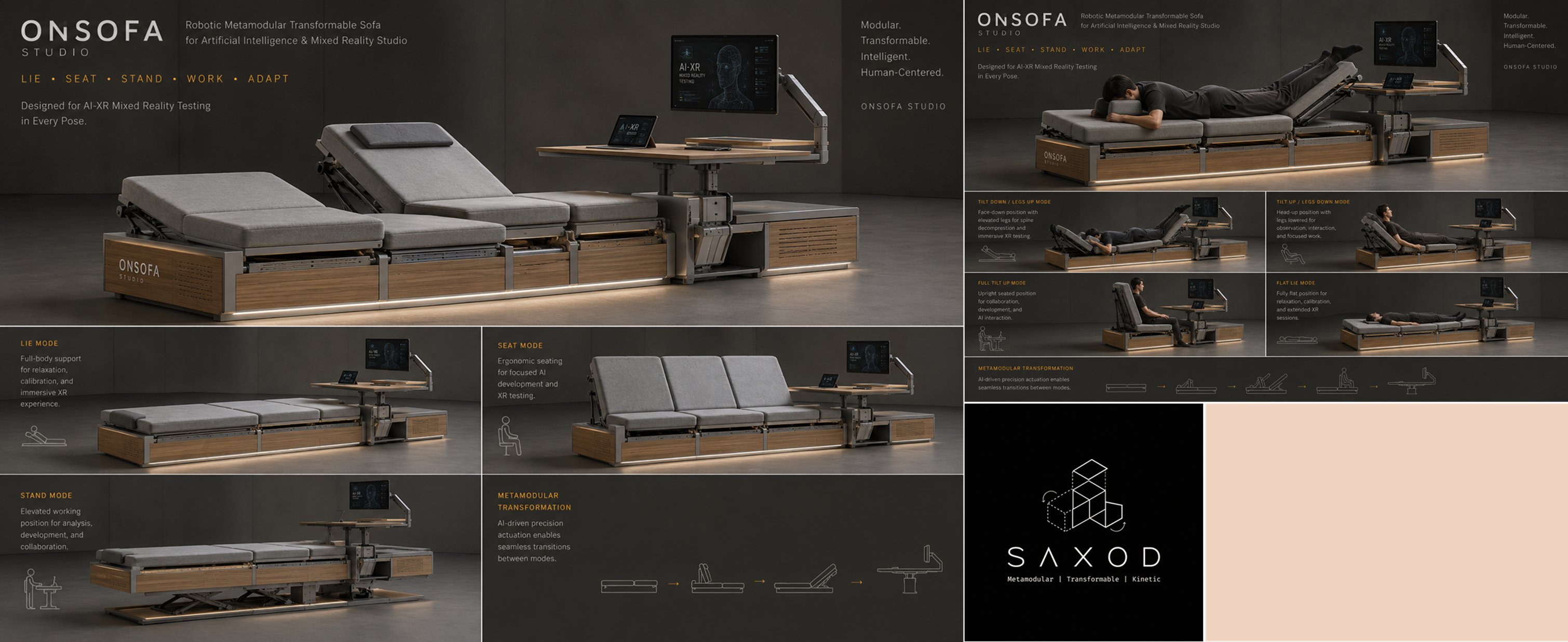 ONSOFA — robotic metamodular transformable sofa for AI and XR